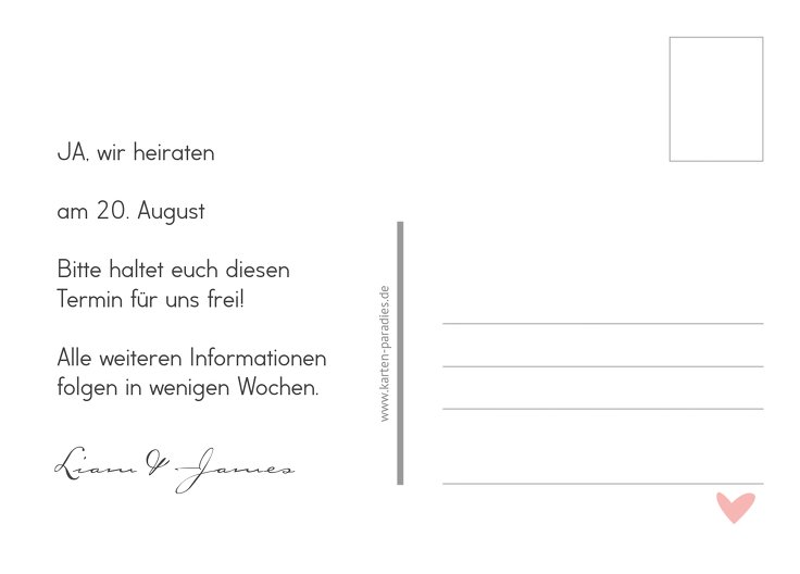 Ansicht 3 - Save-the-Date Pärchen - Männer