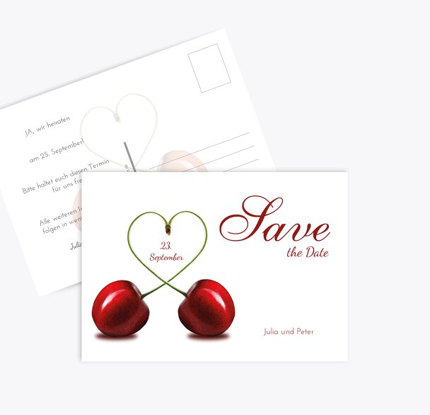 Hochzeit Save-the-Date Kirsche