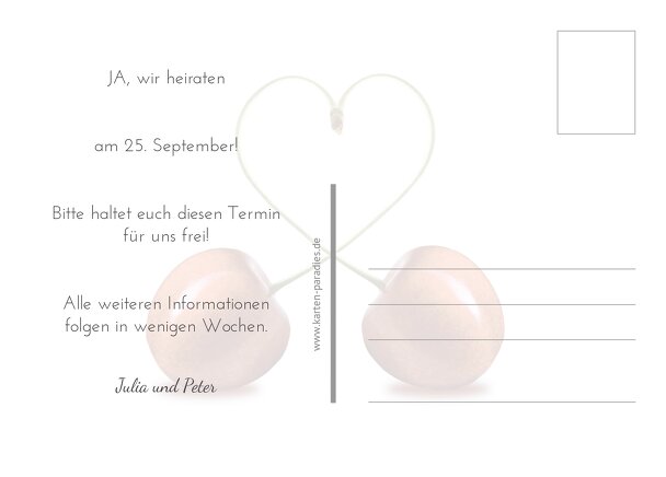 Ansicht 3 - Hochzeit Save-the-Date Kirsche