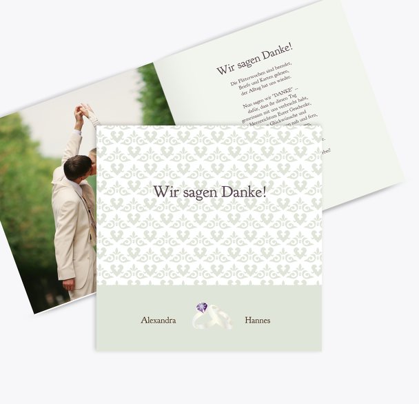 Hochzeit Danke Ornament mit Herz