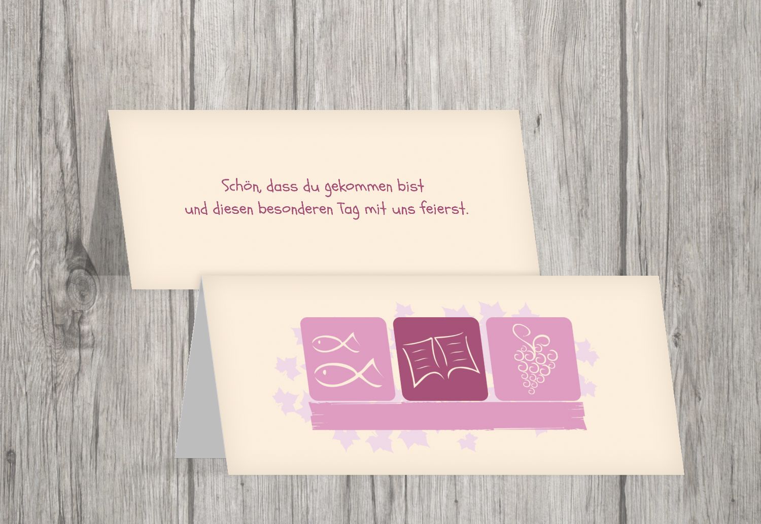 Konfirmation Tischkarte Blatt selbst gestalten!