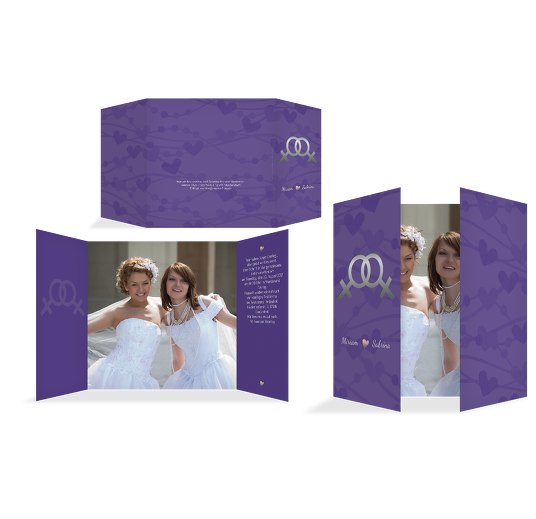 Einladung Im Zeichen der Liebe - Frauen Lilablau 145x145mm