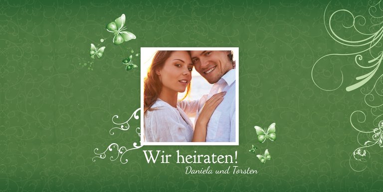 Ansicht 3 - Hochzeit Einladung Din butterfly