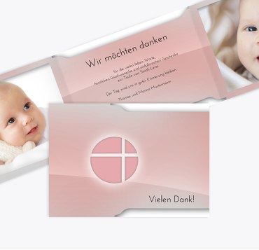 Taufe Dankeskarte Spiegelung