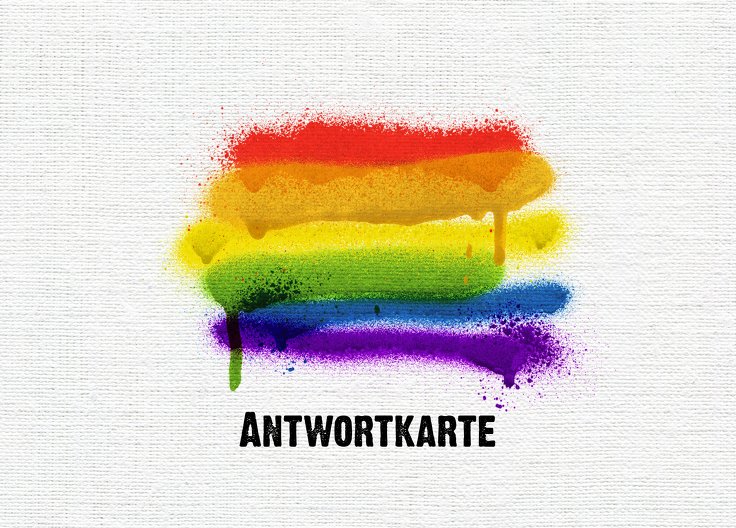 Ansicht 2 - Antwortkarte Regenbogenliebe