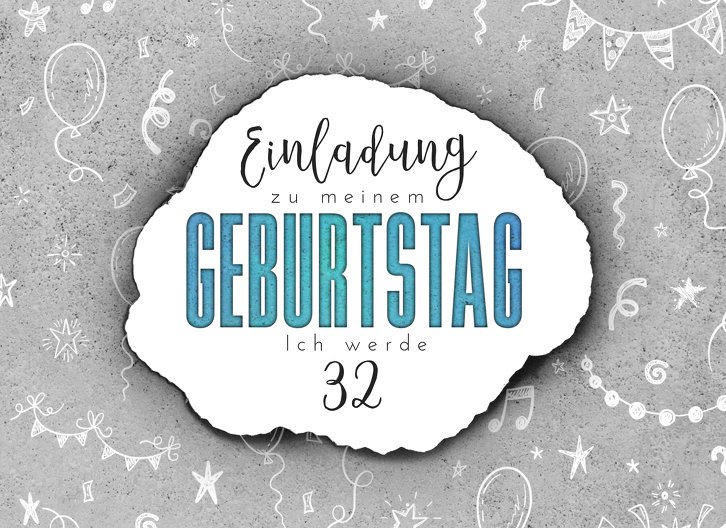 Ansicht 3 - Geburtstagseinladung Foto Doodle