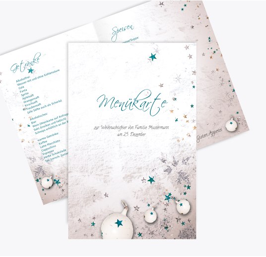 Menükarte Sternenstaub Hellblauleuchtend 148x210mm