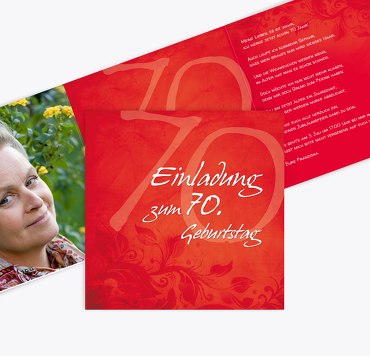 Geburtstagskarte floral verspielt 70 Foto