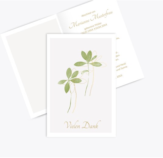 Dankeskarte Edel PastellHellGrün 114x170mm