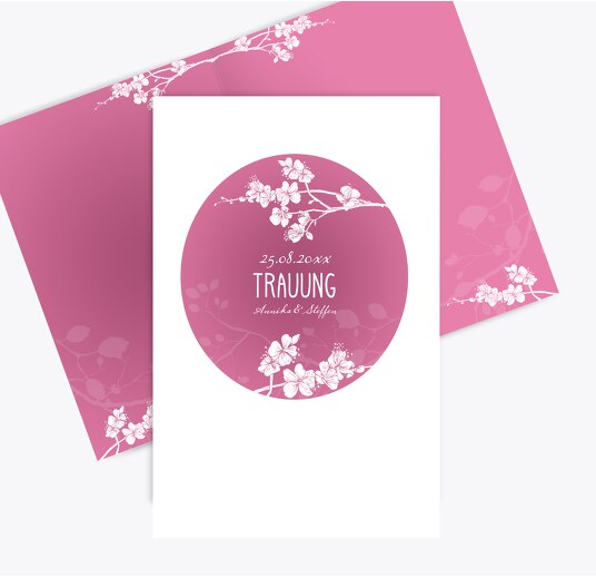 Kirchenheft Umschlag Cherry Blossom Pinkrosa 148x210mm