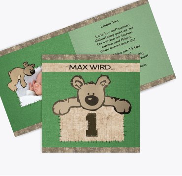 Einladungskarte Kuschelbärchen Foto