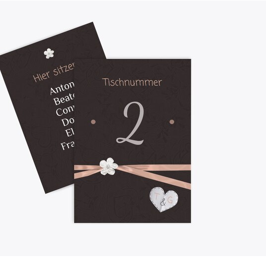 Tischnummer sanfte Blüte PastellHellRot 105x148mm