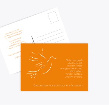 Glückwunschkarte zur Konfirmation Pigeon