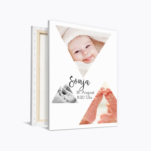 Wandbild Baby "Dreiecke" Weiß 400x600mm