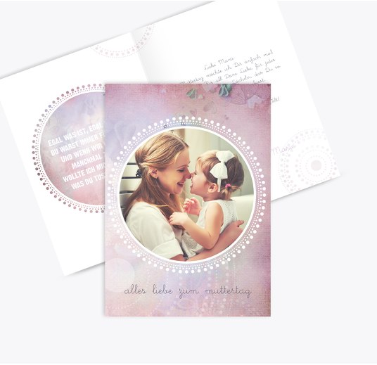 Muttertagskarte Bohemian RosaLila 105x148mm