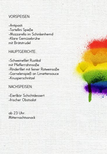 Ansicht 5 - Menükarte Regenbogenliebe