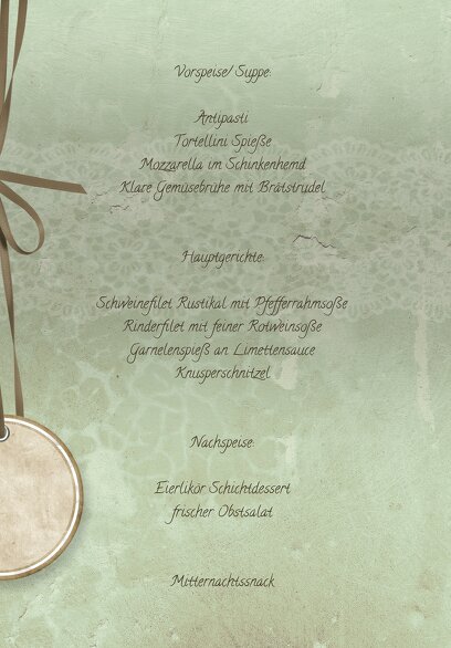 Ansicht 5 - Hochzeit Menükarte Vintage Lace