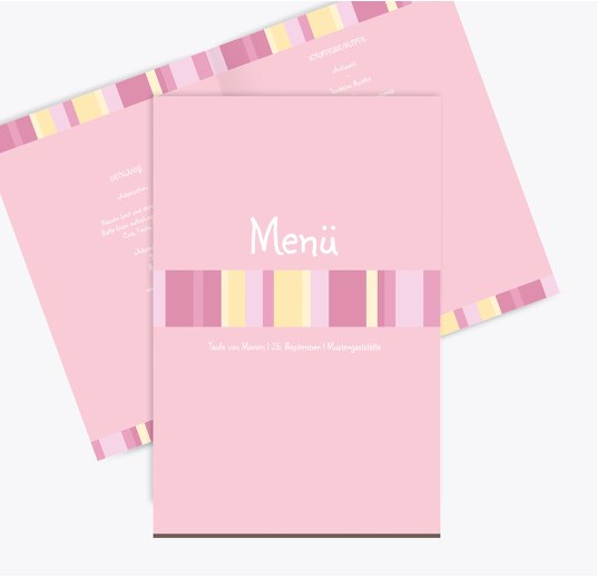 Menükarte 3Bilder Pinkrosa 148x210mm