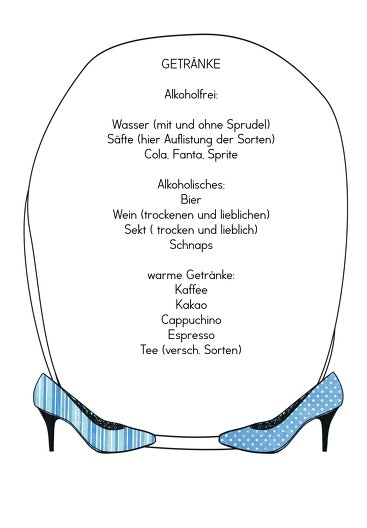 Ansicht 4 - Hochzeit Menükarte High Heels