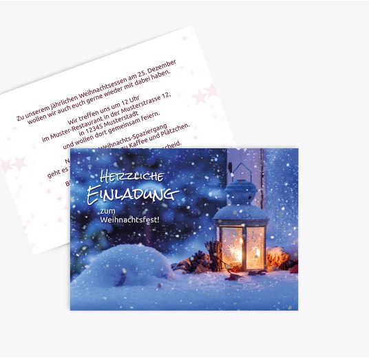 Einladung Laterne Dunkelrotbraun 148x105mm