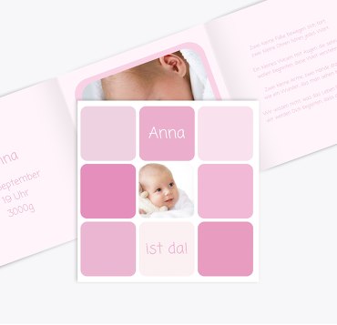 Geburtskarte Kästchen