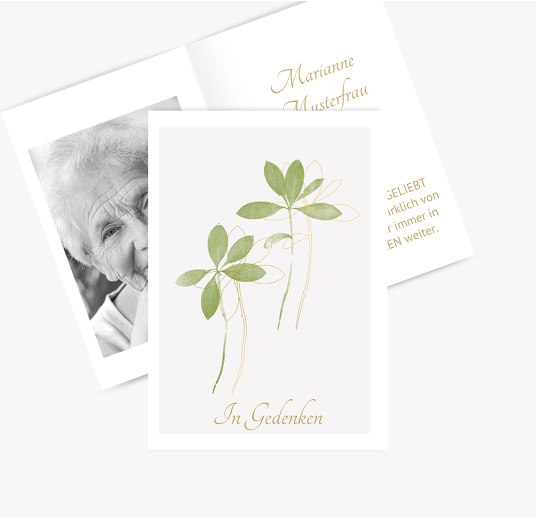 Sterbebildkarte Edel PastellHellGrün 74x105mm