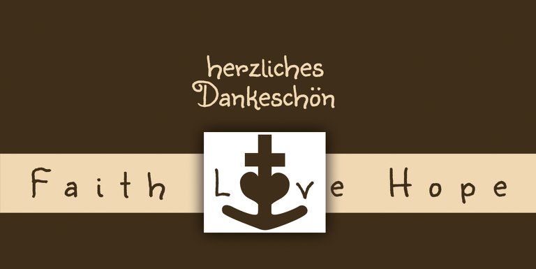 Ansicht 3 - Tauf Dankeskarte faith love hope