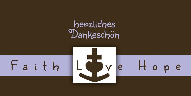 Ansicht 3 - Tauf Dankeskarte faith love hope