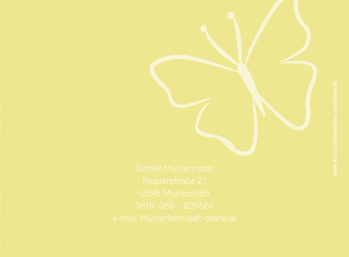 Ansicht 3 - Kommunionskarte Butterfly 2