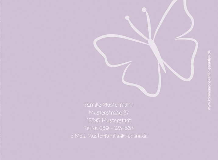 Ansicht 3 - Kommunionskarte Butterfly 2