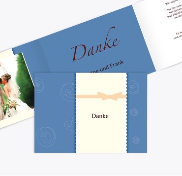 Hochzeit Dankeskarte curly hearts