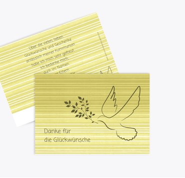 Kommunion Dankeskarte Taube 2