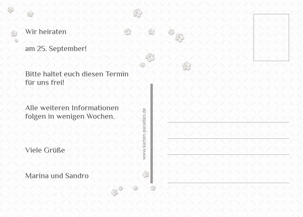 Ansicht 3 - Hochzeit Save the Date romantic flower