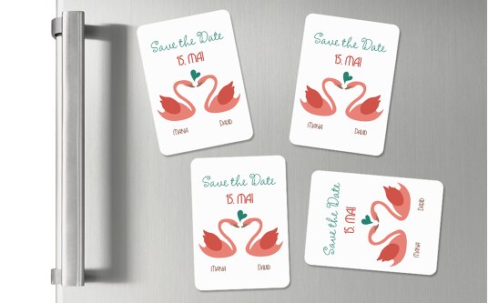 Magnet Schwäne Weiß 55x77mm