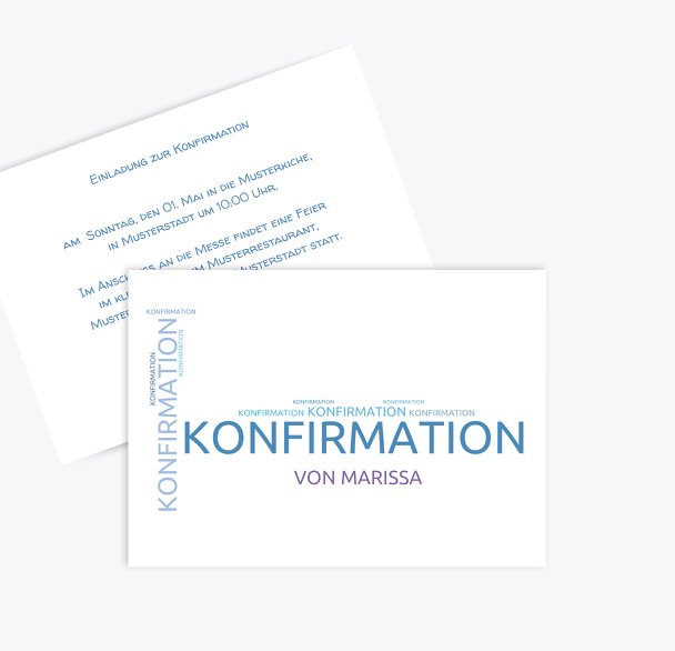 Einladungskarte zur Konfirmation Script