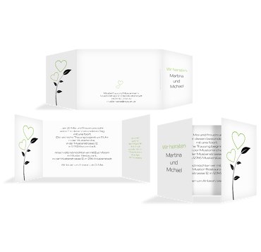 Hochzeit Einladung Herzblume