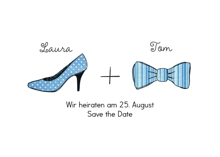 Ansicht 2 - Save the Date High Heel und Fliege