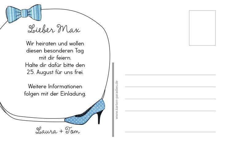 Ansicht 3 - Save the Date High Heel und Fliege