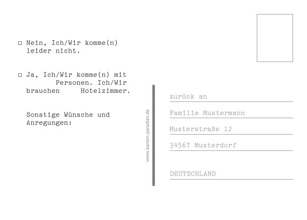 Ansicht 3 - Antwortkarte Mr&Mrs