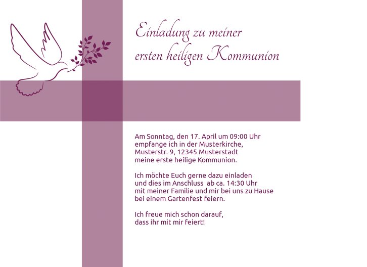 Ansicht 5 - Kommunionskarte Glaubensbote