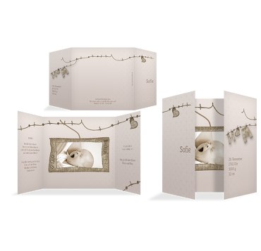 Baby Dankeskarte Wäscheleine