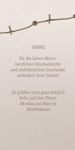 Ansicht 5 - Baby Dankeskarte Wäscheleine