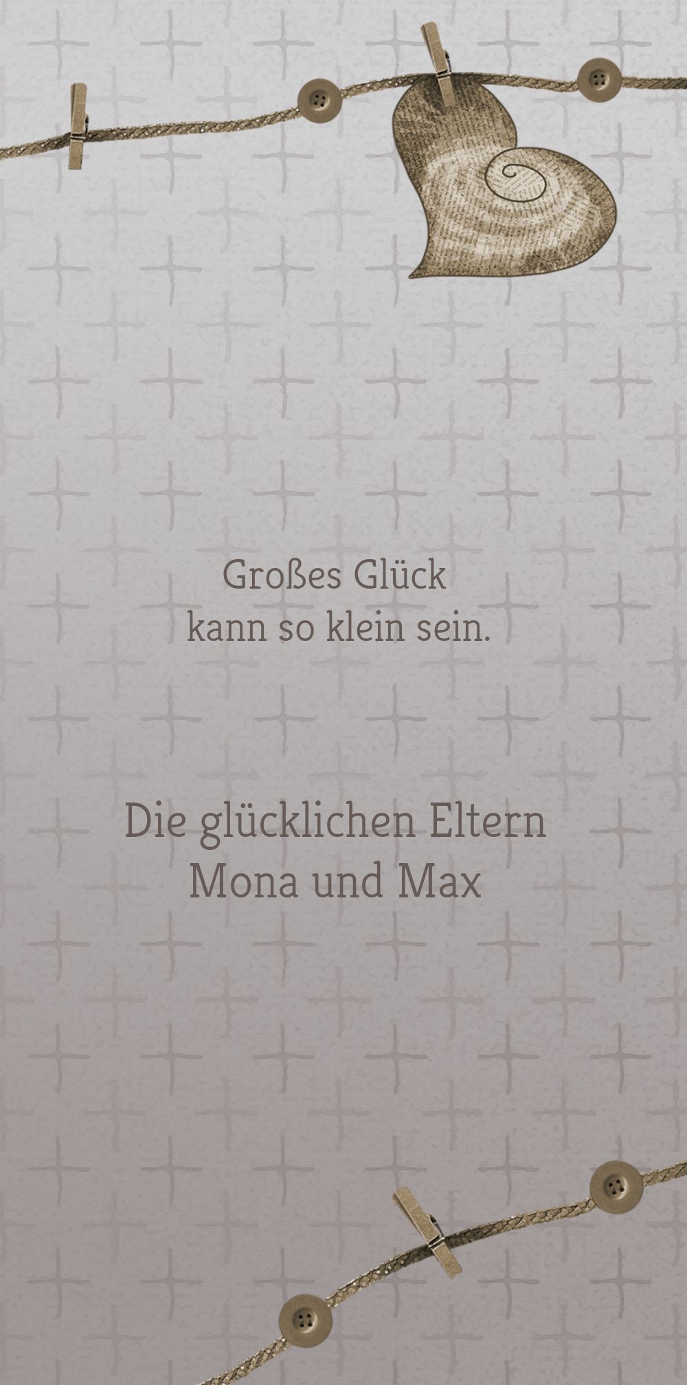 Baby Dankeskarte Wäscheleine selbst gestalten!