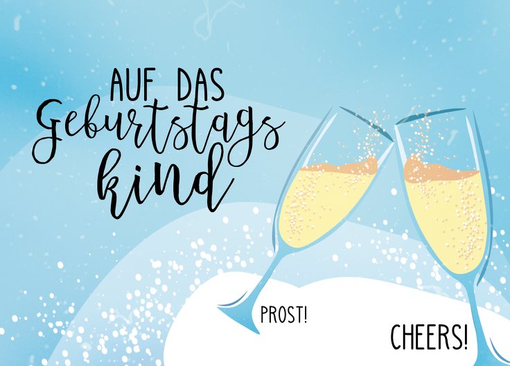 Ansicht 2 - Glückwunschkarte zum Geburtstag Gläser