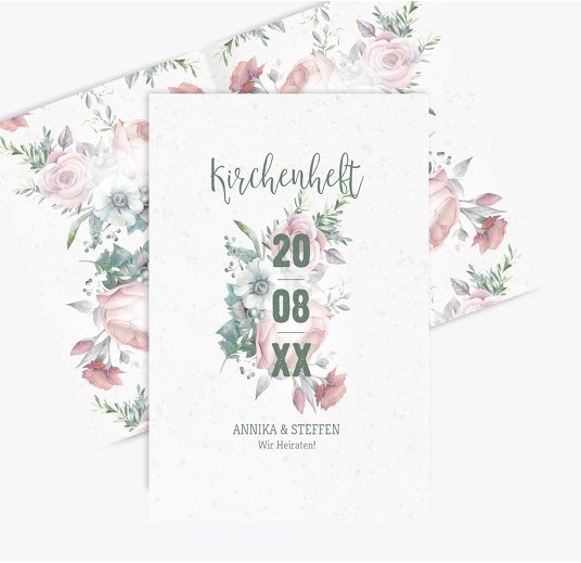 Kirchenheft Umschlag Verträumt DunkelgrauGrün 148x210mm