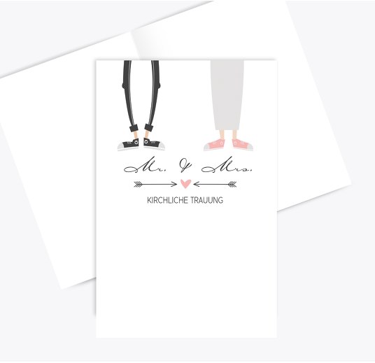 Kirchenheft Umschlag Pärchen Weiß 148x210mm