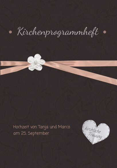 Ansicht 3 - Hochzeit Kirchenheft Umschlag sanfte Blüte