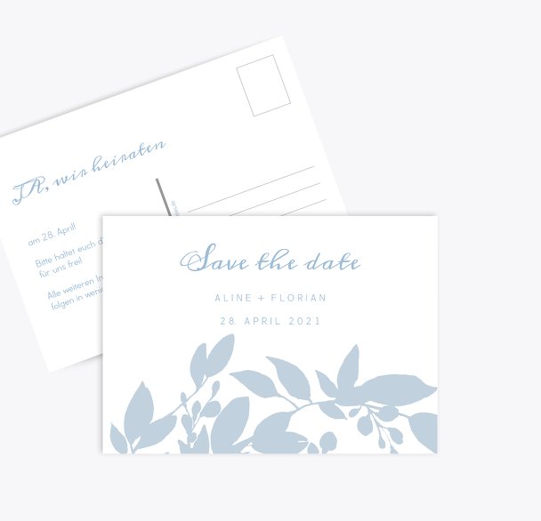 Hochzeit Save-the-Date Blauregen