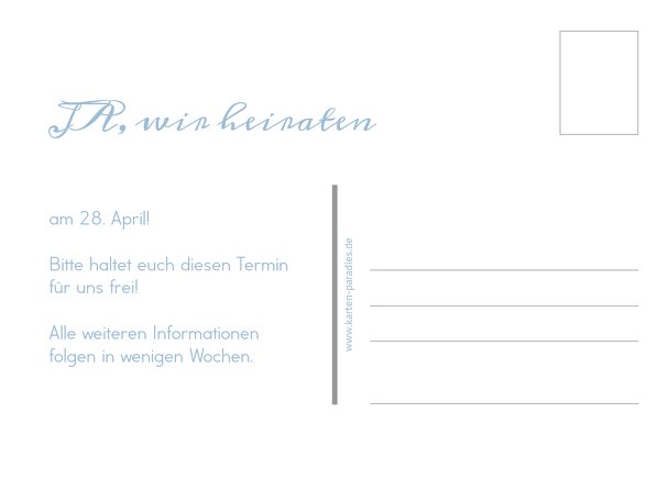 Ansicht 3 - Hochzeit Save-the-Date Blauregen