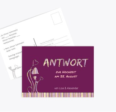 Hochzeit Antwortkarte Wir heiraten
